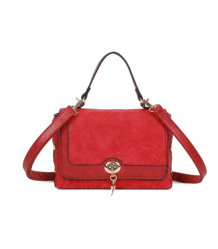 T11729 - Bolso de solapa con cierre de pestillo bandolera a juego