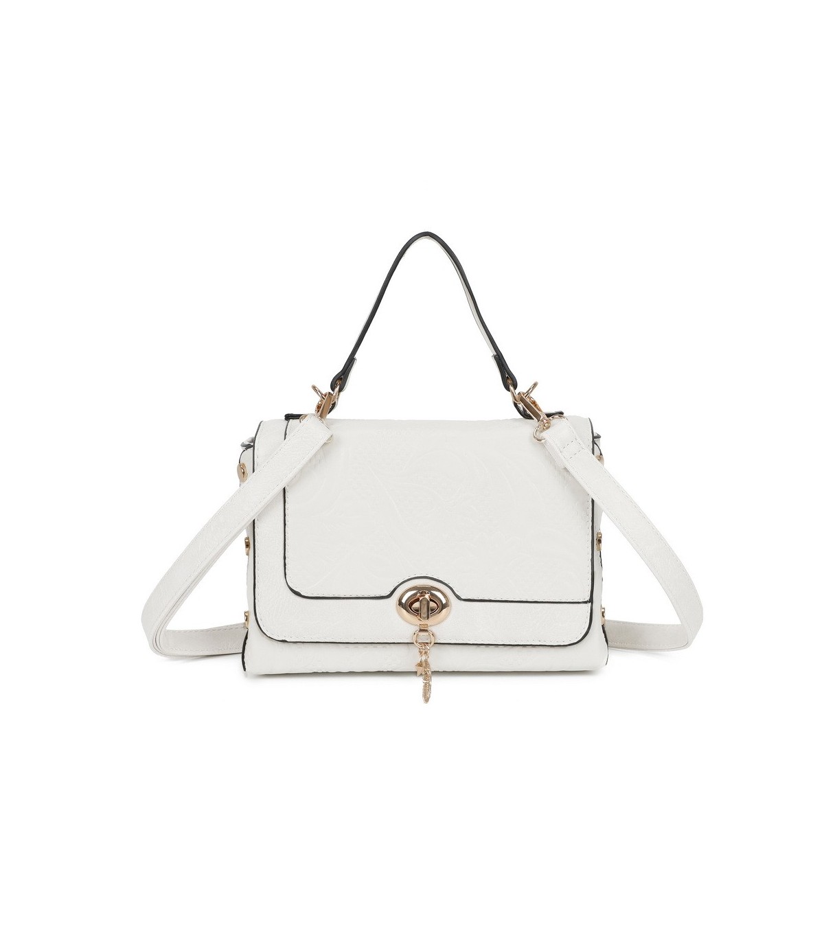 T11729 - Bolso de solapa con cierre de pestillo bandolera a juego