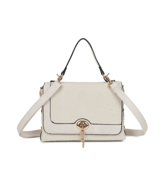 T11729 - Bolso de solapa con cierre de pestillo bandolera a juego