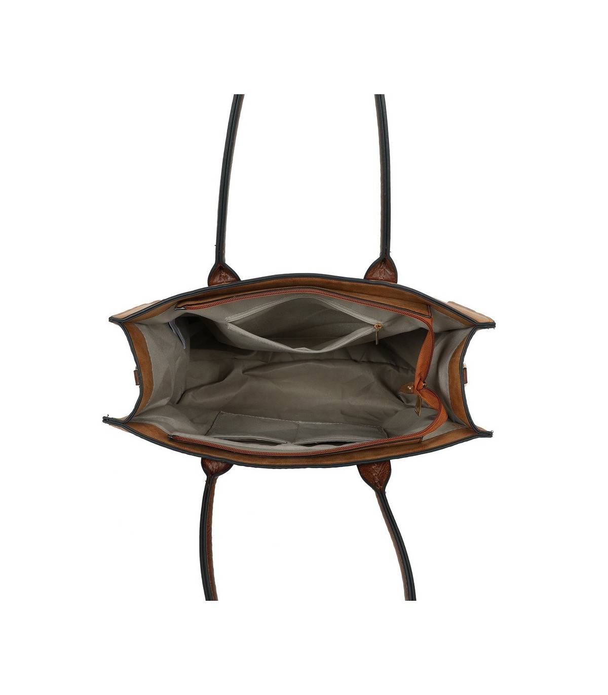 T11730 - Bolso rectangular con borla y gran capacidad con textura de patrón de hojas