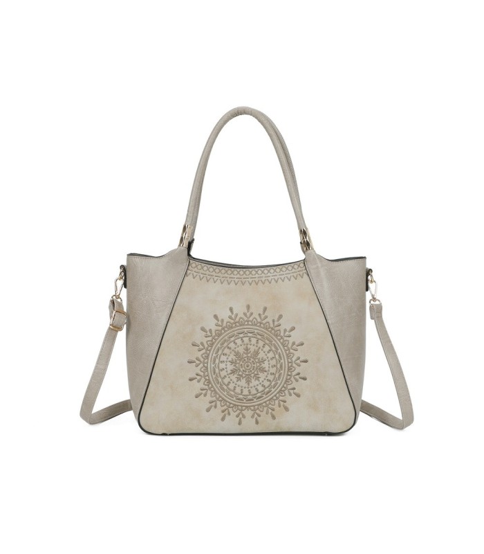 T11735 - Bolso de hombro con bordado de sol con bandolera ajustable