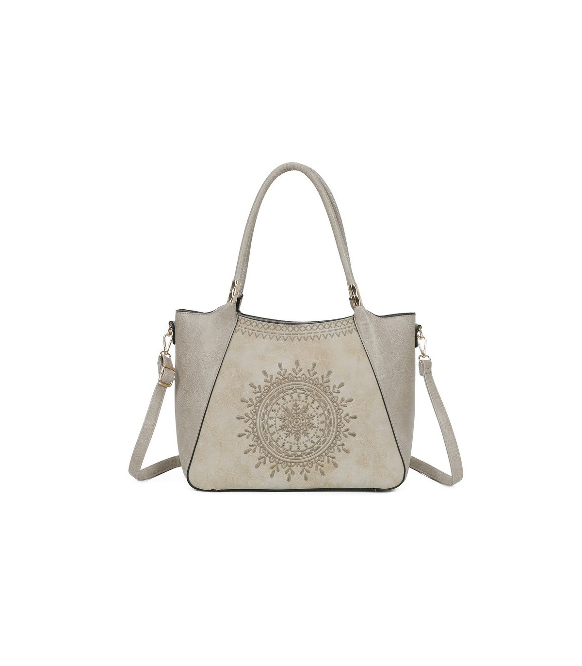 T11735 - Bolso de hombro con bordado de sol con bandolera ajustable
