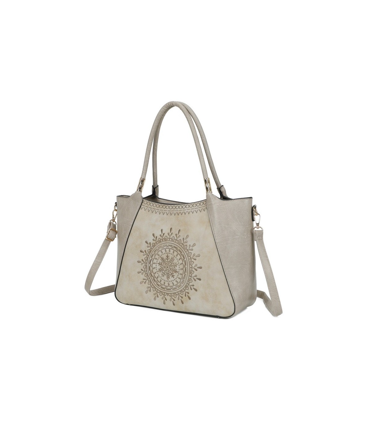 T11735 - Bolso de hombro con bordado de sol con bandolera ajustable