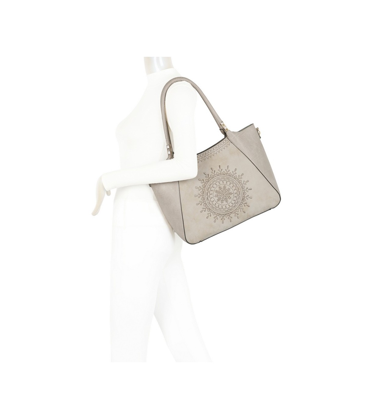 T11735 - Bolso de hombro con bordado de sol con bandolera ajustable