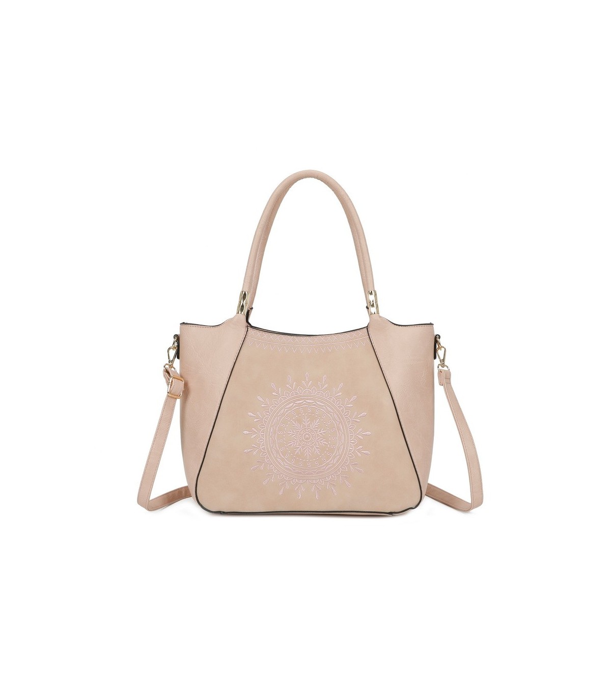 T11735 - Bolso de hombro con bordado de sol con bandolera ajustable