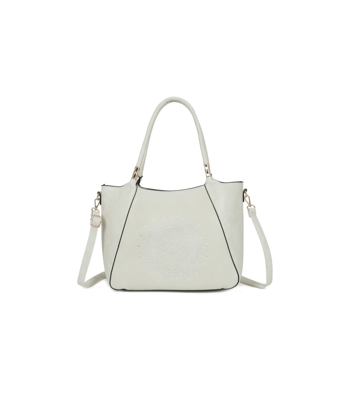 T11735 - Bolso de hombro con bordado de sol con bandolera ajustable