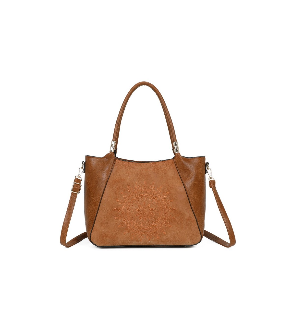 T11735 - Bolso de hombro con bordado de sol con bandolera ajustable