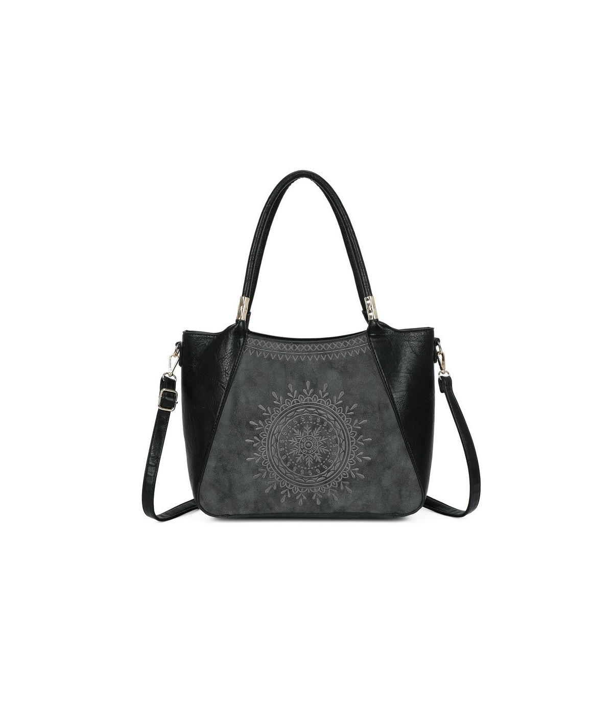 T11735 - Bolso de hombro con bordado de sol con bandolera ajustable