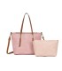T11741 - Bolso con neceser a juego del mismo color amplio espacio