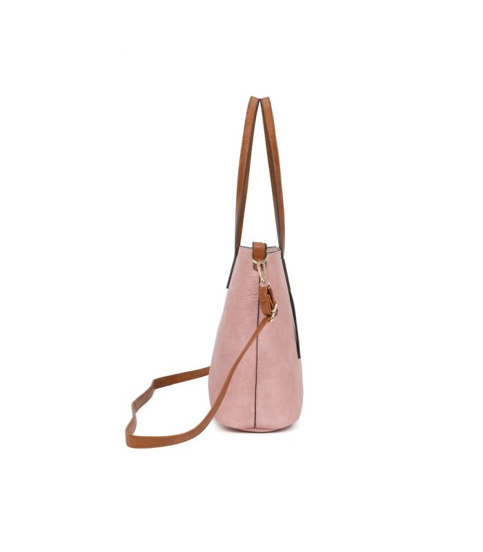 T11741 - Bolso con neceser a juego del mismo color amplio espacio