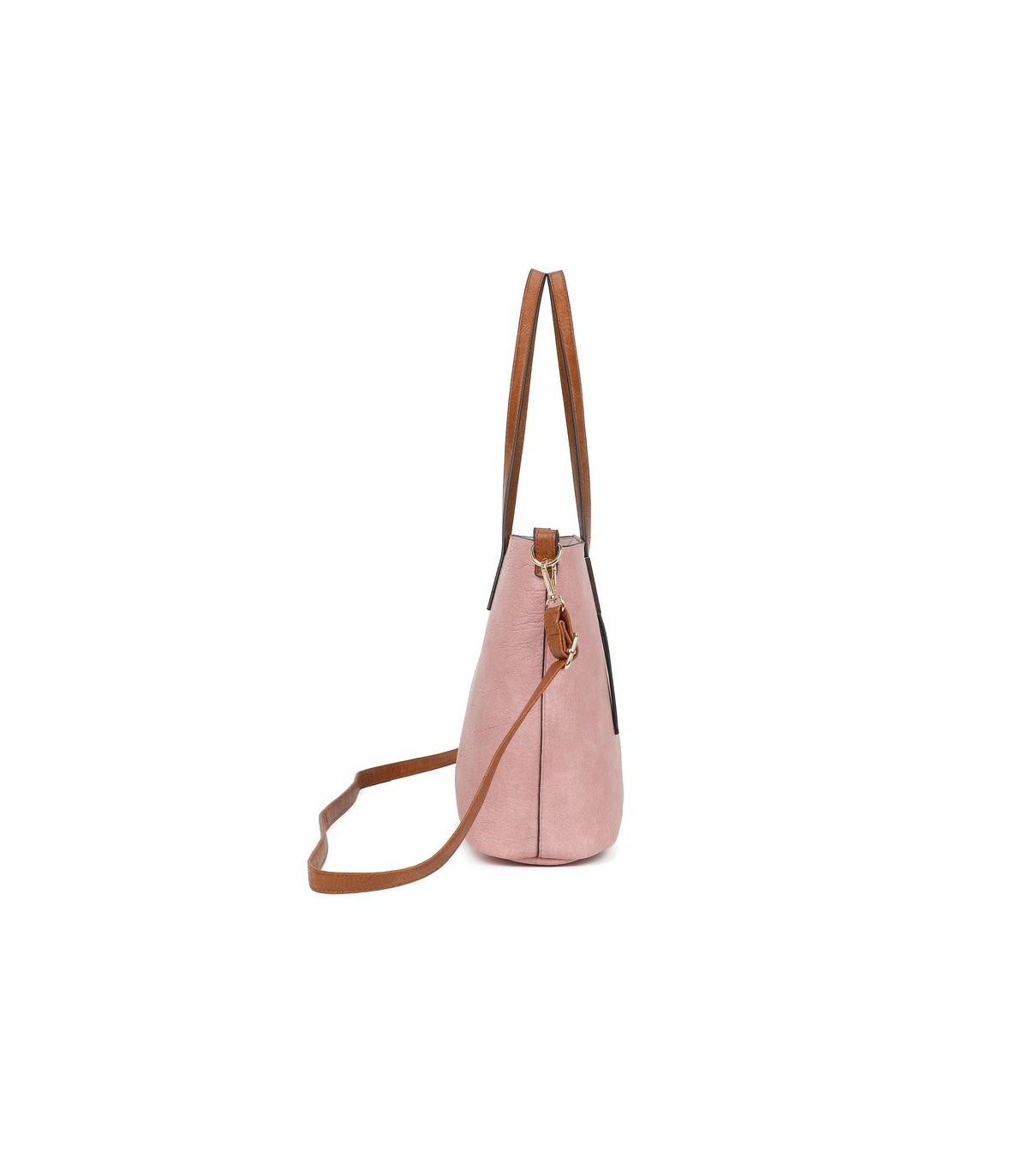 T11741 - Bolso con neceser a juego del mismo color amplio espacio