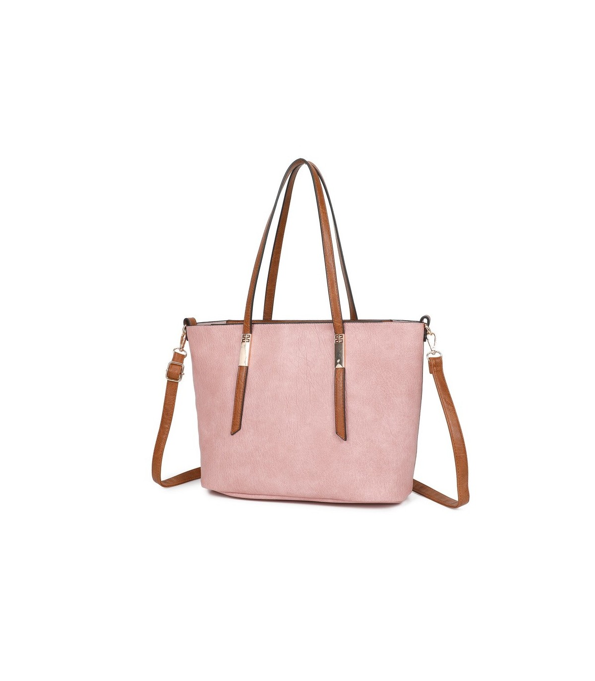 T11741 - Bolso con neceser a juego del mismo color amplio espacio