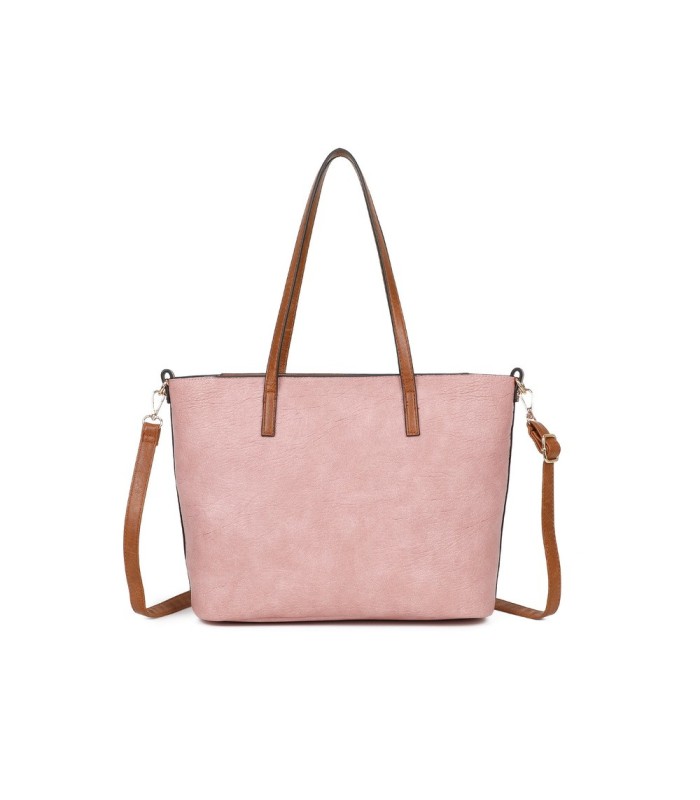 T11741 - Bolso con neceser a juego del mismo color amplio espacio