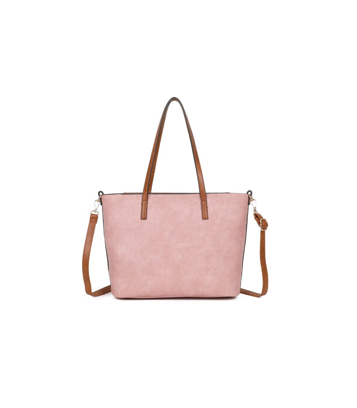 T11741 - Bolso con neceser a juego del mismo color amplio espacio