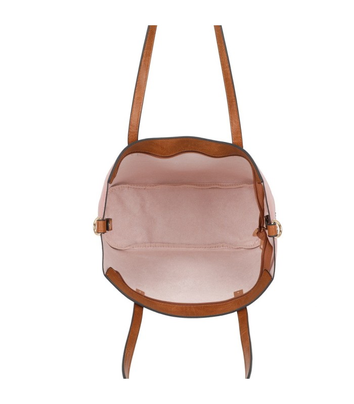 T11741 - Bolso con neceser a juego del mismo color amplio espacio