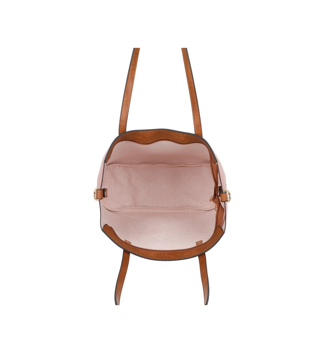 T11741 - Bolso con neceser a juego del mismo color amplio espacio