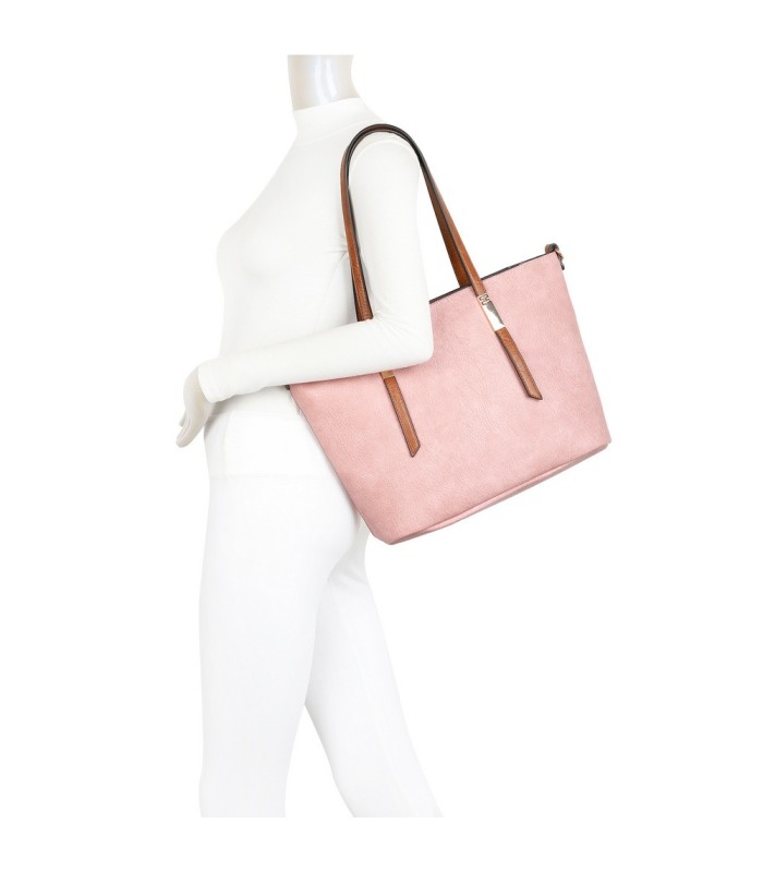 T11741 - Bolso con neceser a juego del mismo color amplio espacio