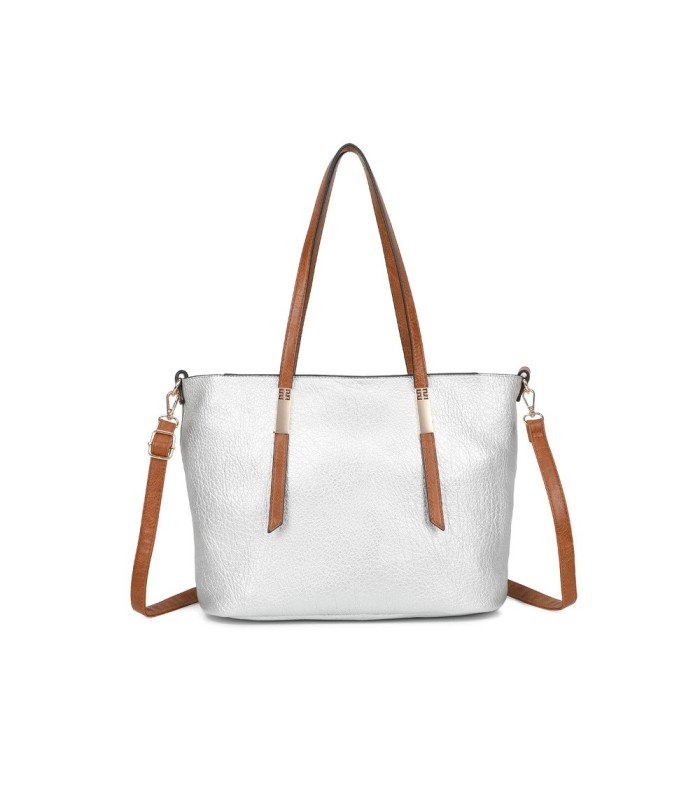 T11741 - Bolso con neceser a juego del mismo color amplio espacio