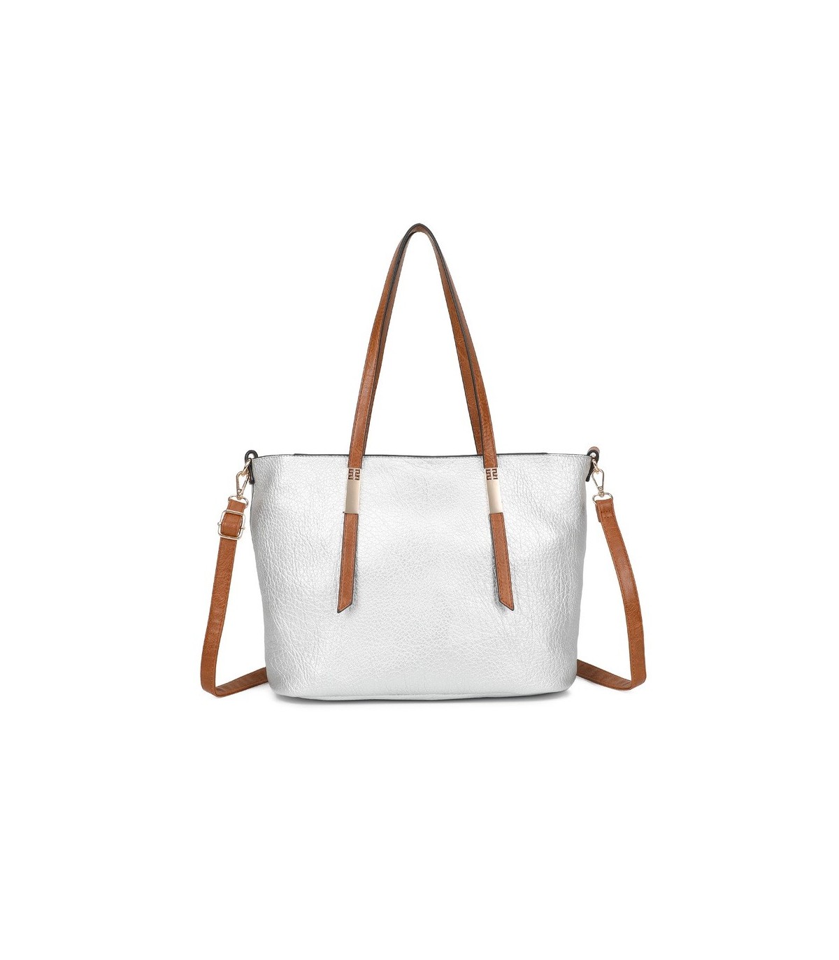 T11741 - Bolso con neceser a juego del mismo color amplio espacio