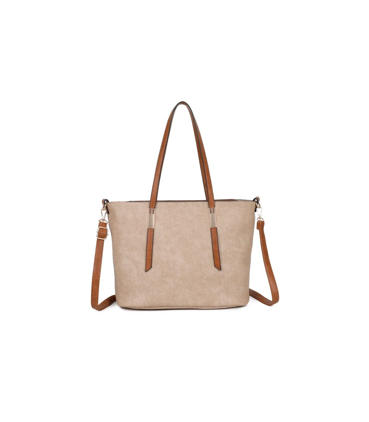 T11741 - Bolso con neceser a juego del mismo color amplio espacio