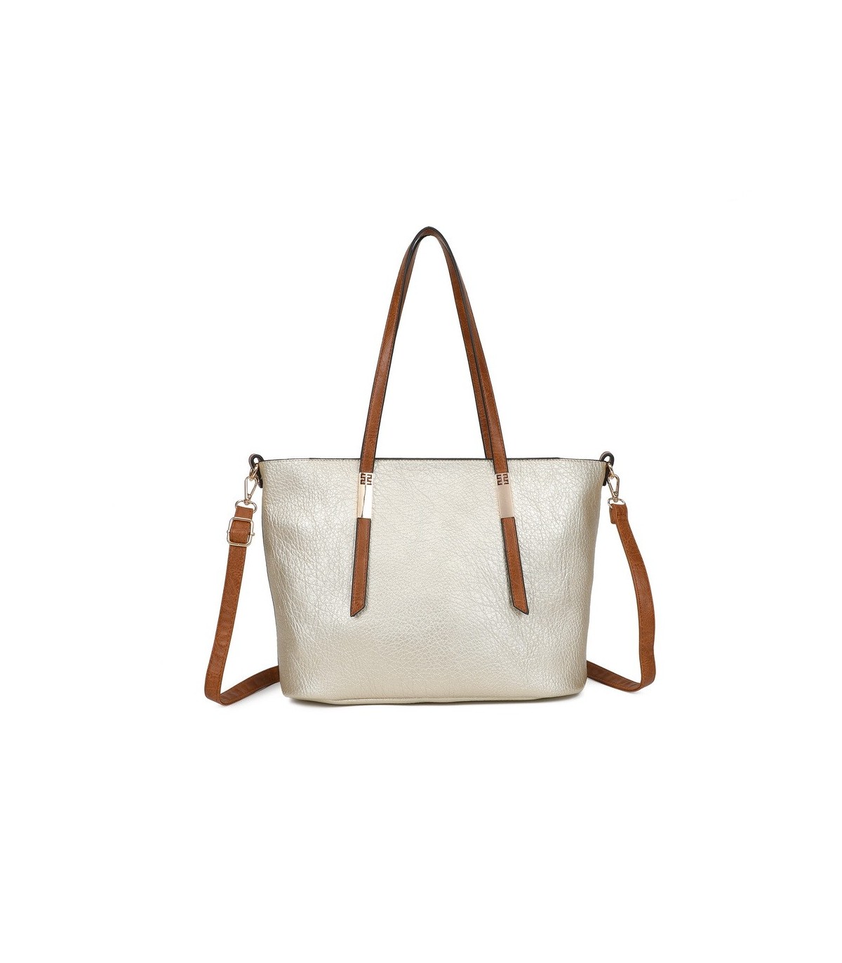 T11741 - Bolso con neceser a juego del mismo color amplio espacio
