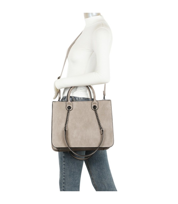 T11709 - Bolso de mano con bandolera y asas grandes