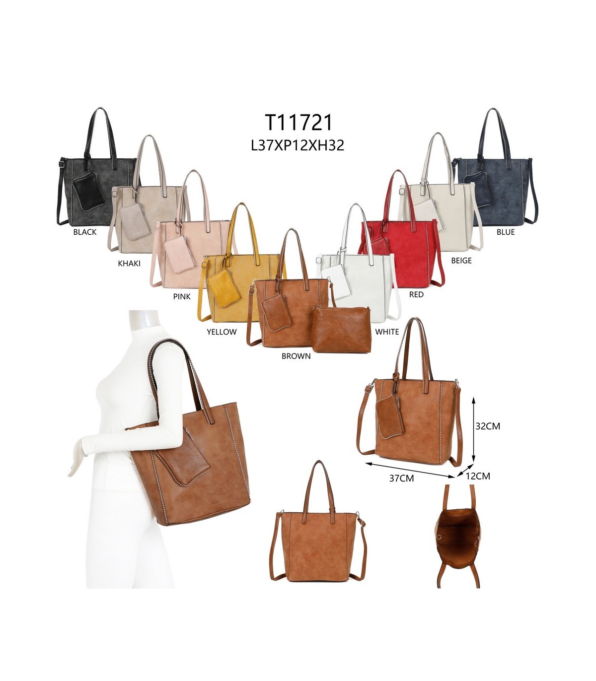 T11721 Bolso de hombro con monedero y bandolera