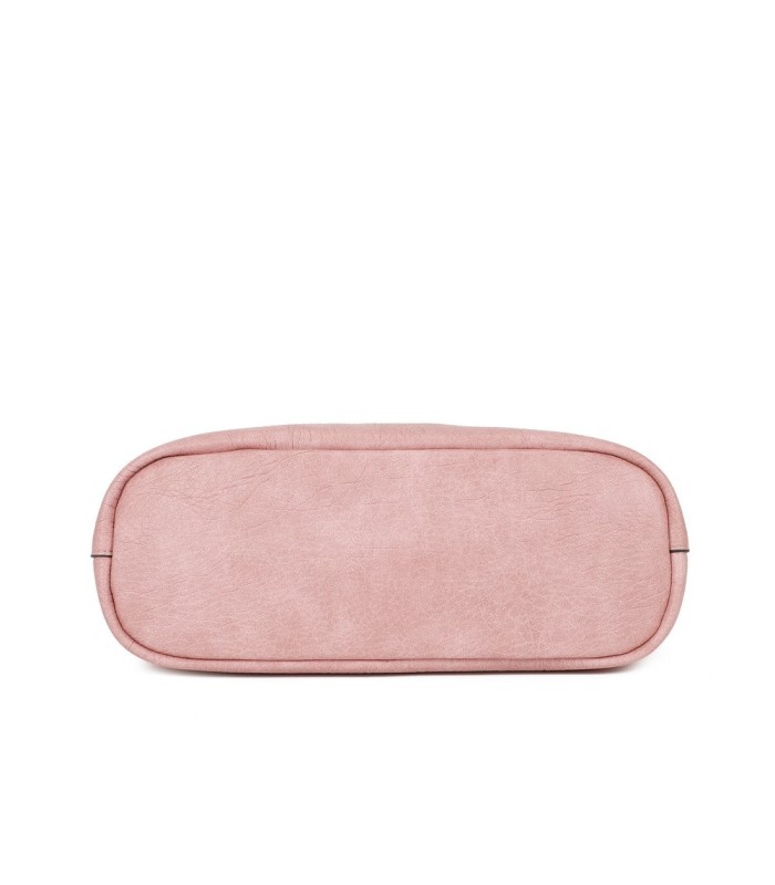 T11736 - Bolso bandolera con monedero marrón asas grandes y bandolera