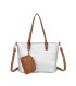 T11736 - Bolso bandolera con monedero marrón asas grandes y bandolera