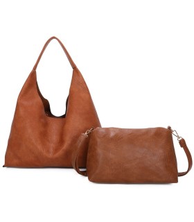 T11738 - Bolso de hombro grande con neceser con bandolera