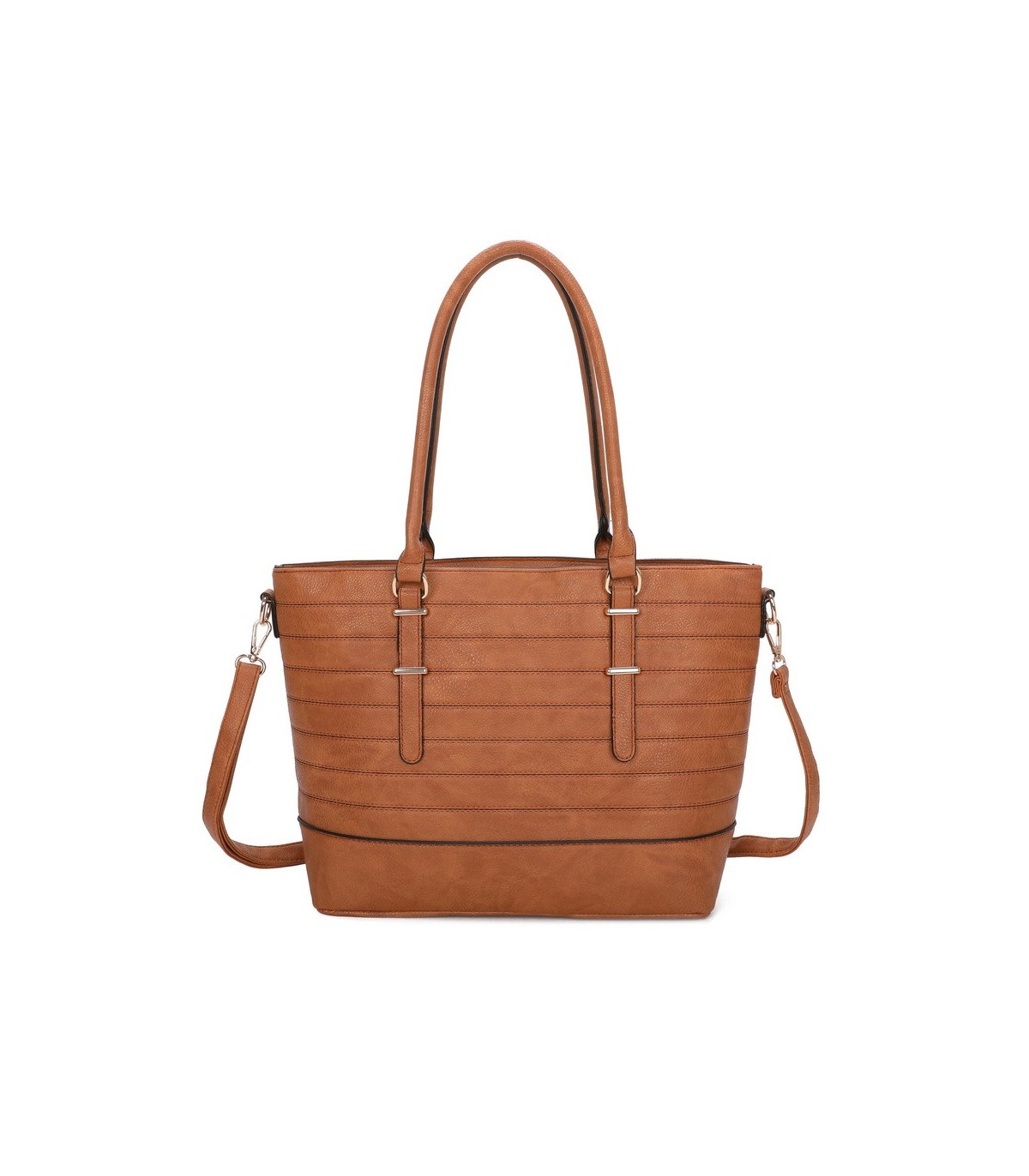 T11746 - Bolso bandolera rectangular para mujer con grandes asas para llevar al hombro
