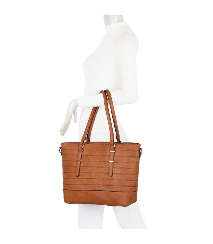 T11746 - Bolso bandolera rectangular para mujer con grandes asas para llevar al hombro