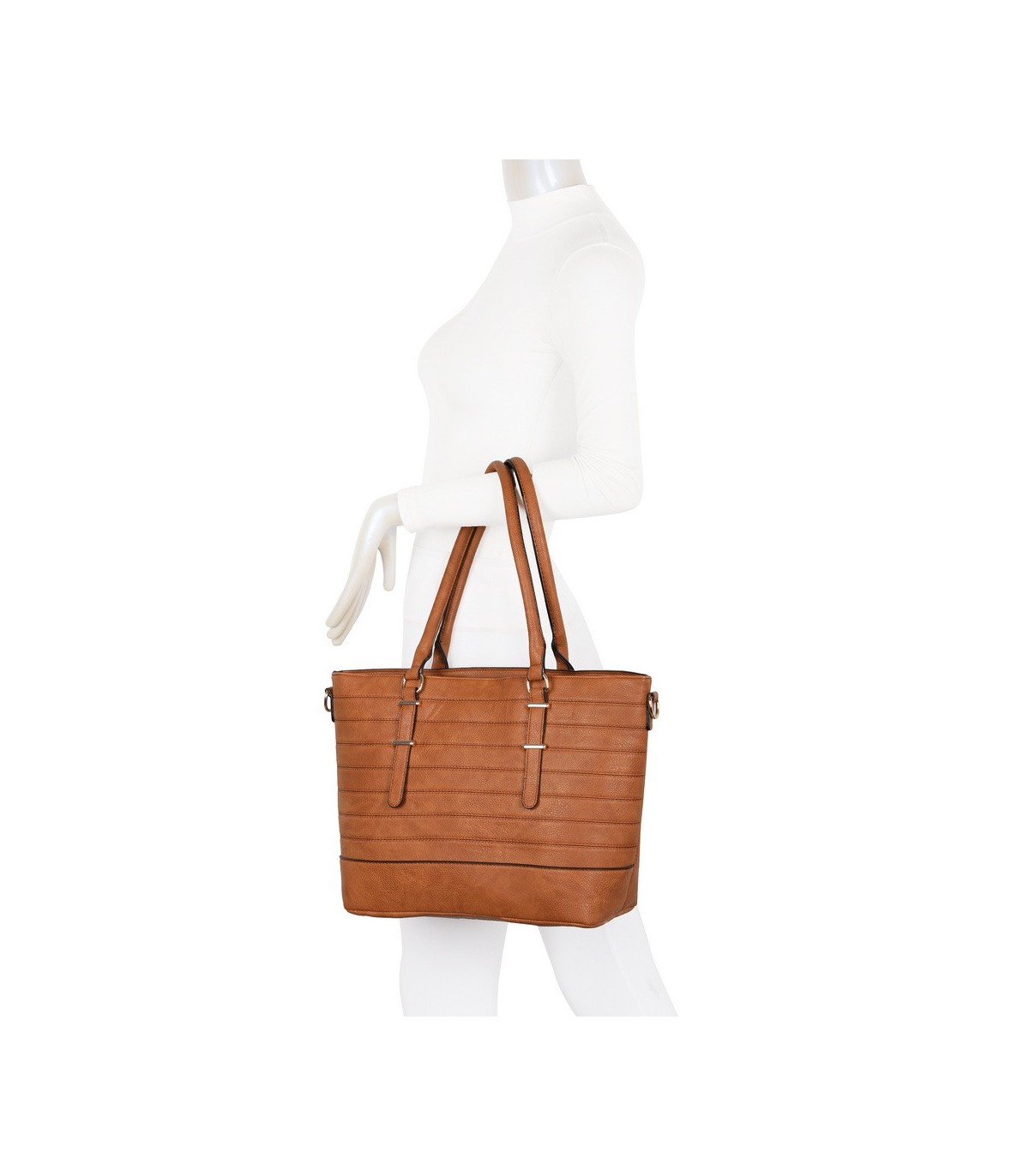T11746 - Bolso bandolera rectangular para mujer con grandes asas para llevar al hombro