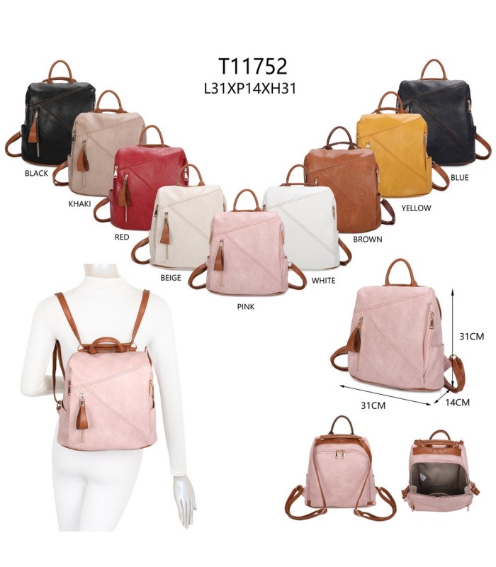 T11752 - Mochila cuadrada con amplio espacio y bolsillo antirrobo