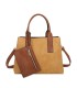 T11726 - Bolso de mano con bandolera y monedero marrón quitable