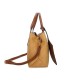 T11726 - Bolso de mano con bandolera y monedero marrón quitable