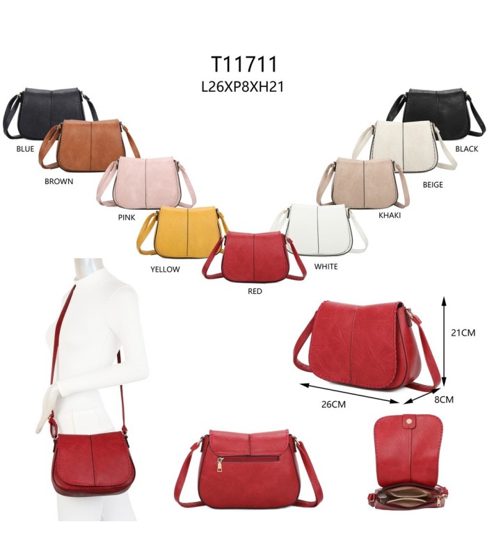 T11711 - Bolso bandolera larga con bolsillo trasero