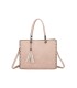 T11701 - Bolso con neceser y borla rectangular con acabados metálicos