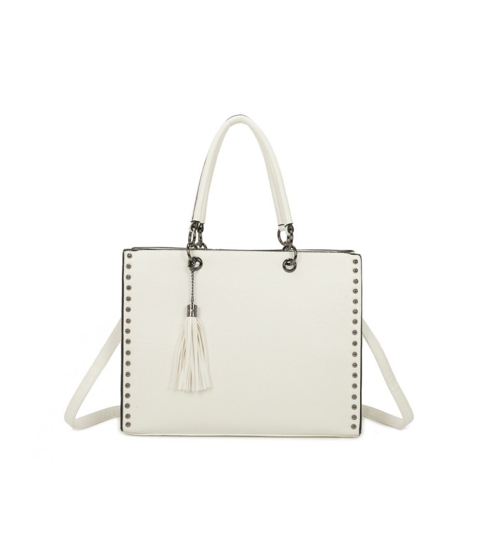 T11702 - Bolso cuadrado con borla y tachuelas