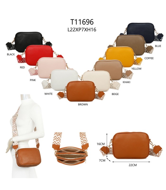 T11696 - Bolso rectangular bandolera con rayas