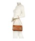 T11523 - Bolso con bordado de sol y bandolera trenzada de metal