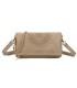 T11523 - Bolso con bordado de sol y bandolera trenzada de metal