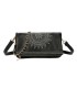 T11523 - Bolso con bordado de sol y bandolera trenzada de metal