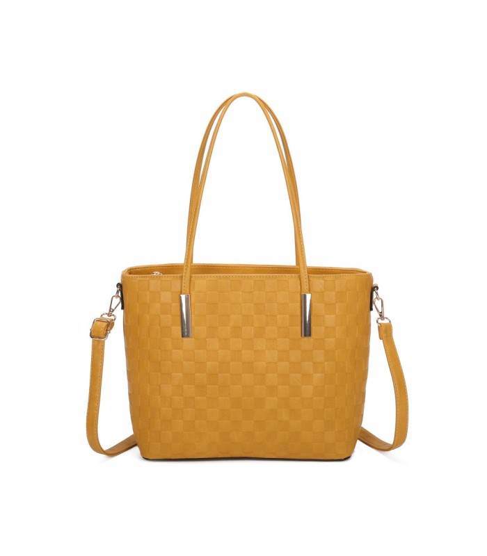 T11753 - Bolso conjunto con bandolera y textura ajedrezada