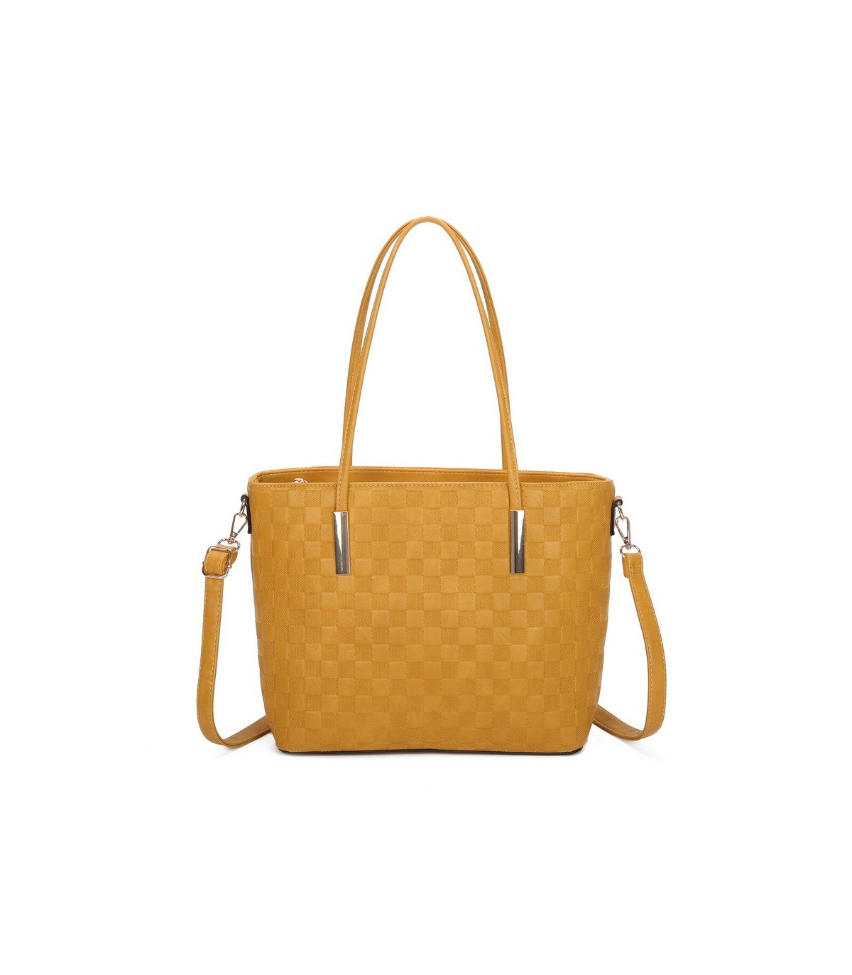 T11753 - Bolso conjunto con bandolera y textura ajedrezada
