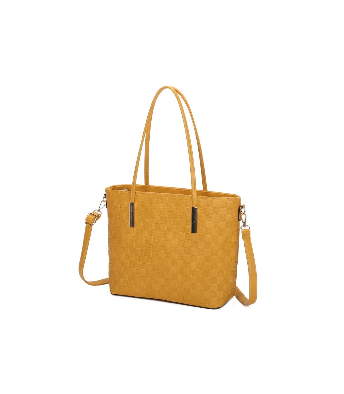 T11753 - Bolso conjunto con bandolera y textura ajedrezada