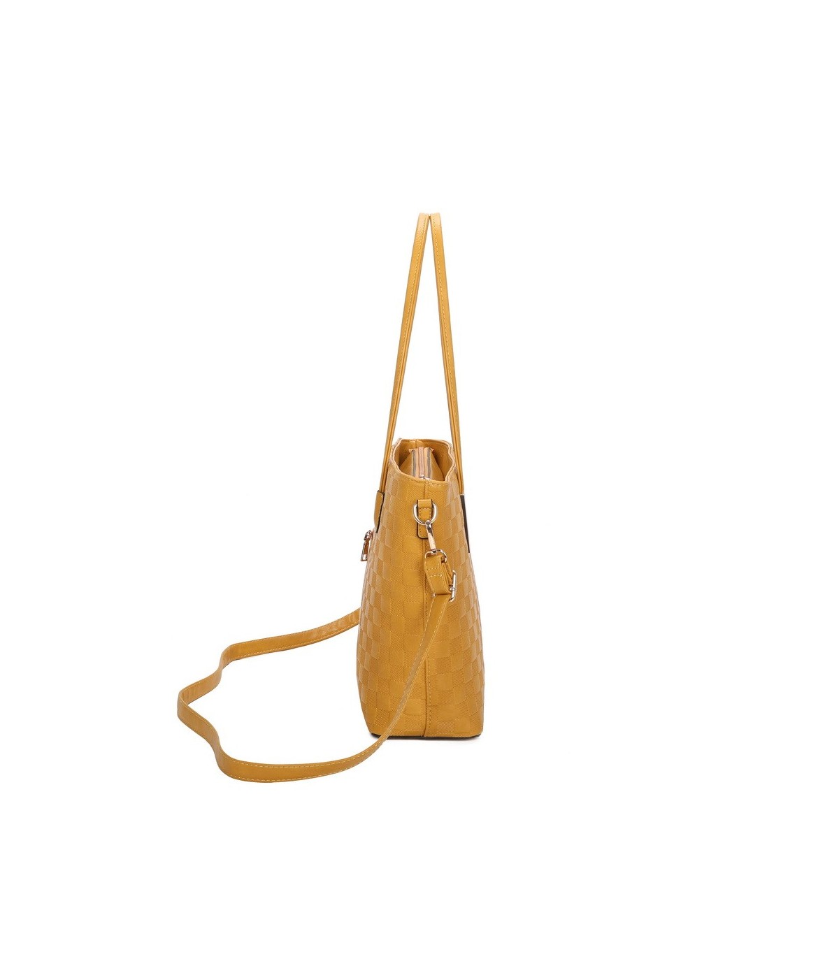 T11753 - Bolso conjunto con bandolera y textura ajedrezada