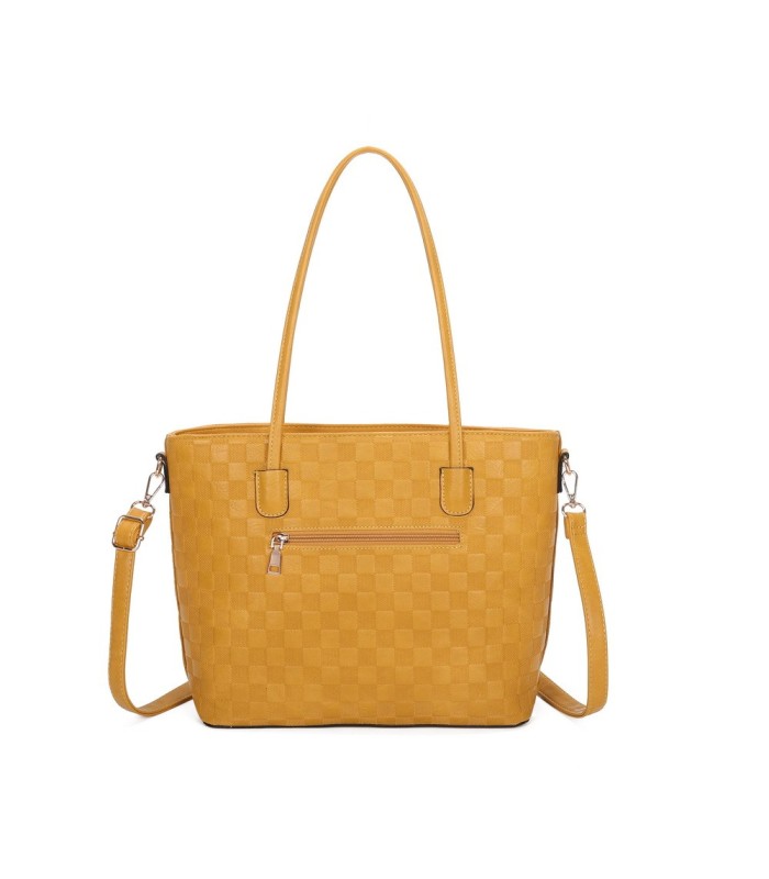 T11753 - Bolso conjunto con bandolera y textura ajedrezada