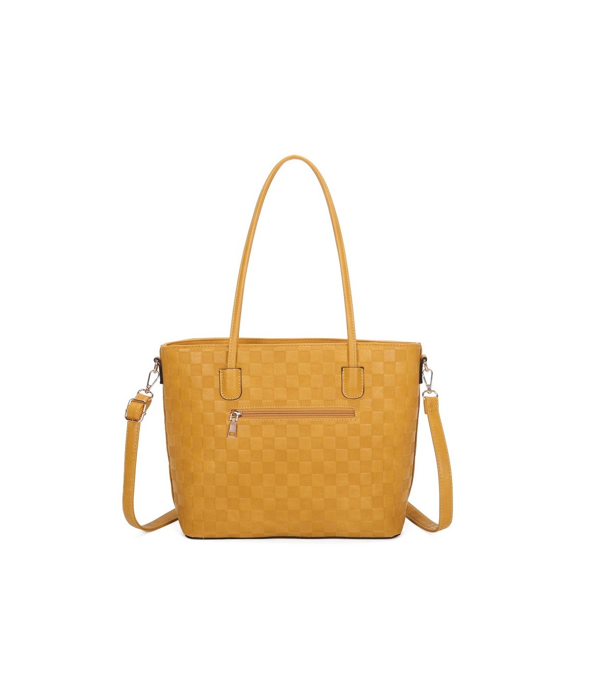 T11753 - Bolso conjunto con bandolera y textura ajedrezada