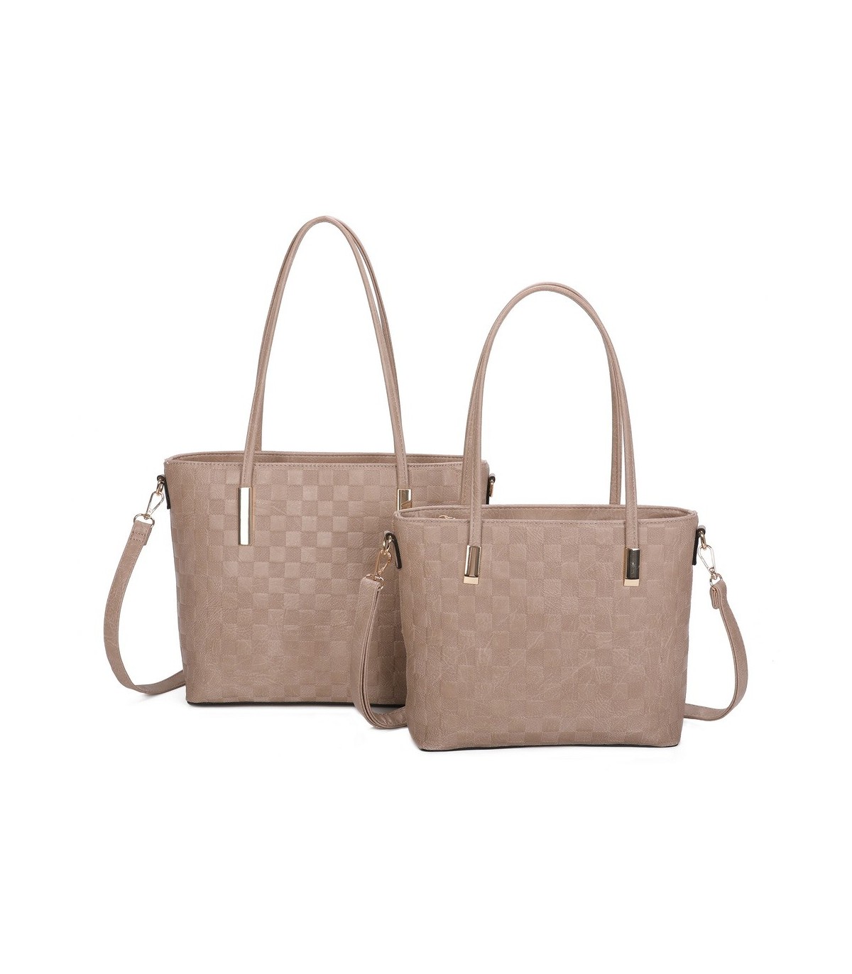T11753 - Bolso conjunto con bandolera y textura ajedrezada
